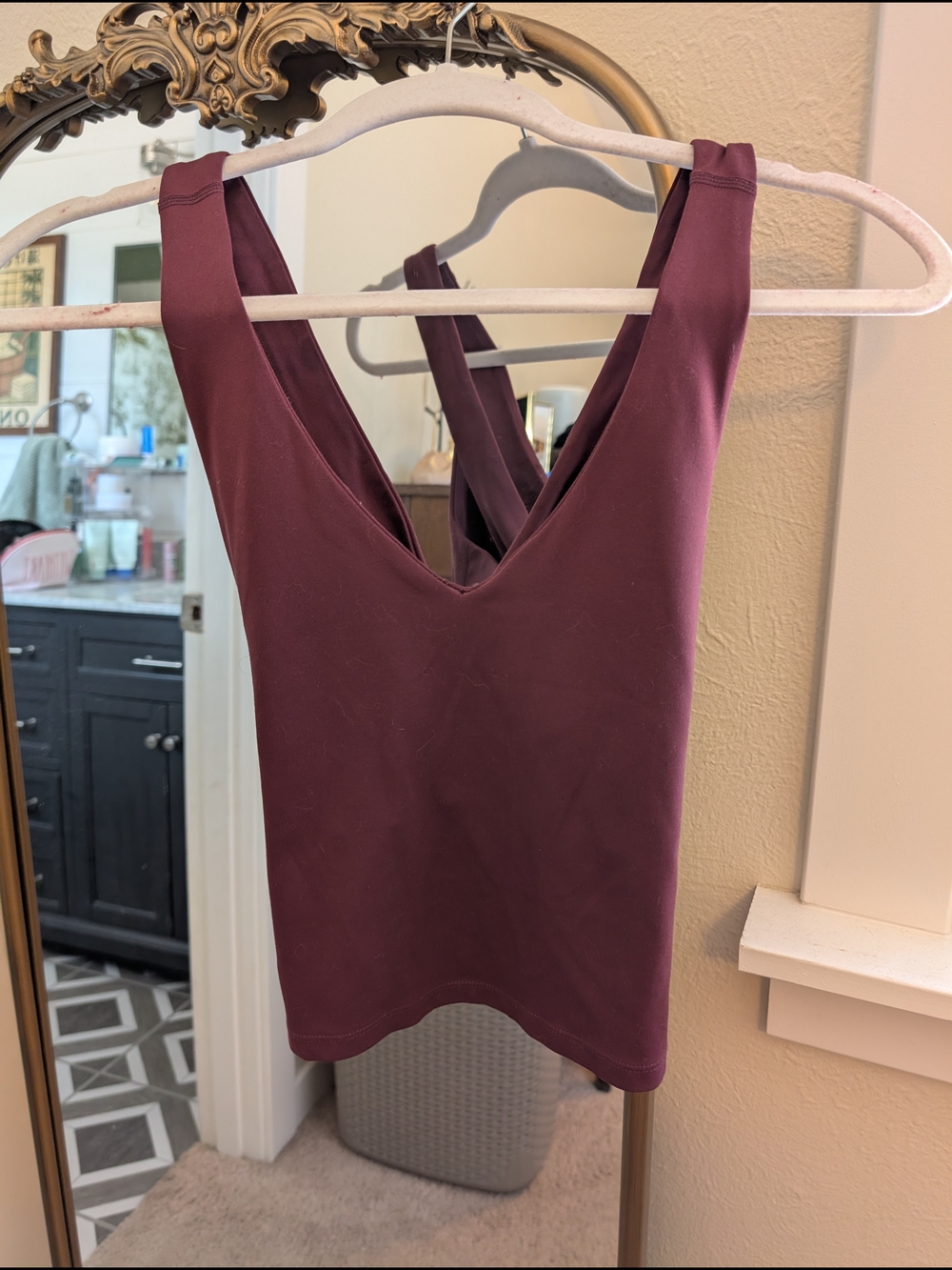 Women's Deep Plum V-Neck Tank Top - Girlfriend Collective